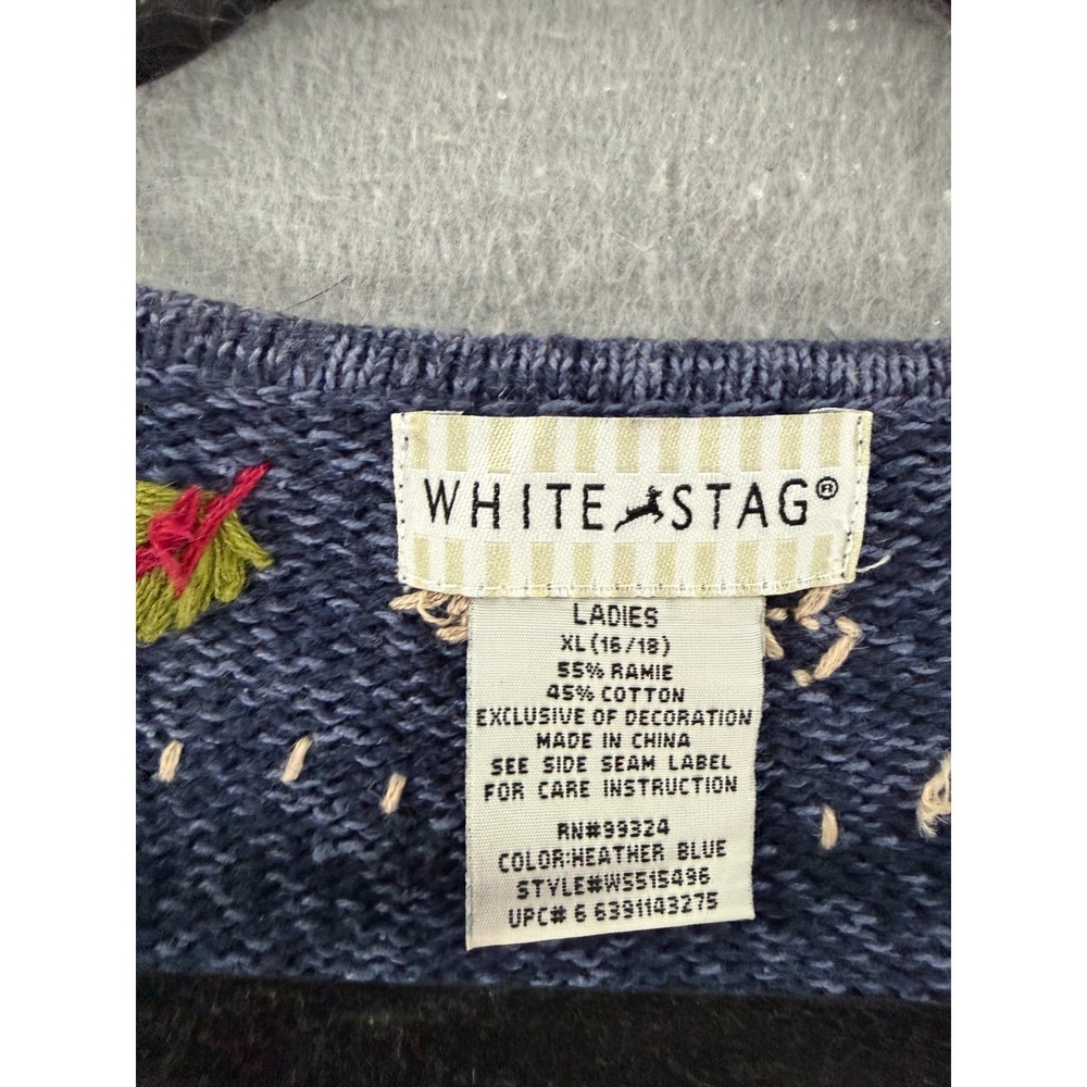 Vtg White Stag Sweater Vest Womens Xl 16/18 Scarecrow Pumpkin Beaded Whimsical - Picture 8 of 16